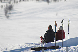 Entspannung in winterlicher Berglandschaft