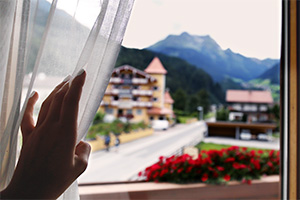 Blick aus einem Fenster der Junio-Suite © Hotel Garni Glück auf
