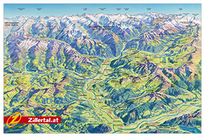 Miniatur - Karte Zillertal