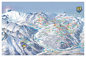 Miniatur - Panoramakarte der Schipisten in Mayrhofen